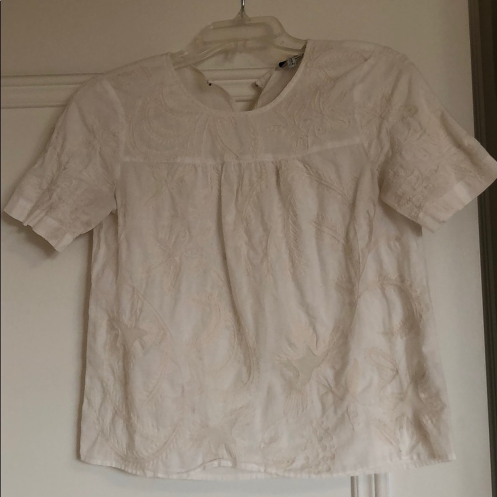 Madewell white lace blouse